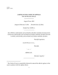 13‐889‐cv Pippins v. KPMG UNITED STATES COURT OF APPEALS FOR THE SECOND CIRCUIT                                