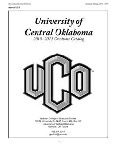 University of Central Oklahoma  Graduate Catalog, [removed]About UCO