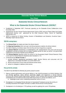 Statewide Stroke Clinical Network Fact Sheet | Patient Safety and Quality Improvement Service