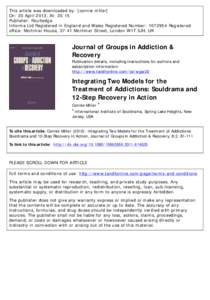 Integrating Two Models for the Treatment of Addictions: Souldrama and 12-Step Recovery in Action