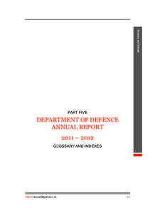 Defence Annual Report[removed]Glossary and Indexes