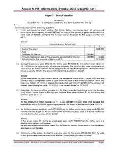 Answer to PTP_Intermediate_Syllabus 2012_Dec2013_Set 1 Paper 7 - Direct Taxation Section A (Question No. 1 is compulsory and any four from Question No. 2 toa) Answer each of the following questions: