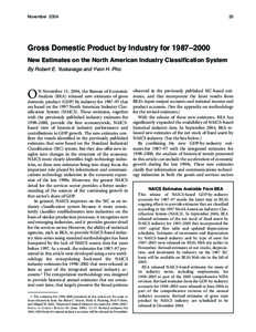 Gross Domestic Product by Industry for 1987–2000