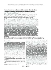 JOURNAL OF GEOPHYSICAL RESEARCH, VOL. 108, NO. D15, 4488, doi:2002JD003326, 2003  Comparison of seasonal and spatial variations of albedos from Moderate-Resolution Imaging Spectroradiometer (MODIS) and Common Lan