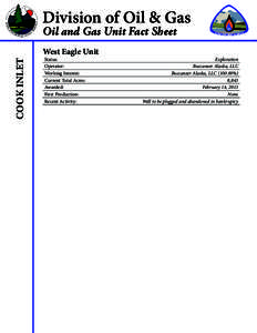 Division of Oil & Gas Oil and Gas Unit Fact Sheet COOK INLET  West Eagle Unit