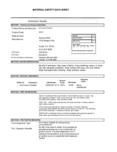 MATERIAL SAFETY DATA SHEET  Ammonium Acetate SECTION 1 . Product and Company Idenfication  Product Name and Synonym: