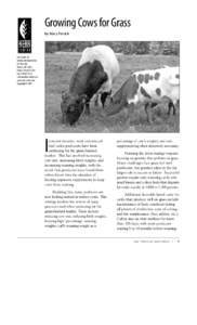 Growing Cows for Grass by Mary Penick Kerr Ce nter for Sustainable Agriculture P.O. Box 588