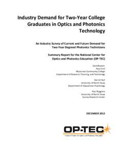 Rochester Institute of Technology / Optics / Photonics / OP-TEC