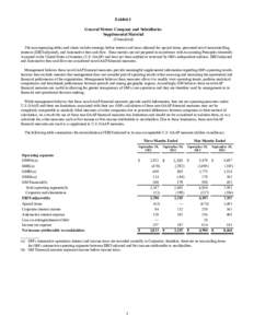 Exhibit 1 General Motors Company and Subsidiaries Supplemental Material (Unaudited) The accompanying tables and charts include earnings before interest and taxes adjusted for special items, presented net of noncontrollin