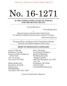 Case, Document 63, , , Page1 of 74  NoIN THE UNITED STATES COURT OF APPEALS FOR THE SECOND CIRCUIT JOANNE FRATELLO