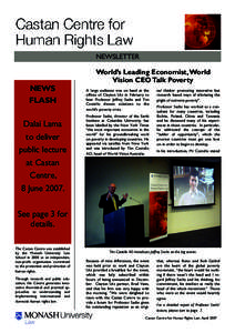 NEWSLETTER  NEWS FLASH  Dalai Lama
