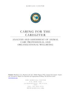 KERULOS CENTER  CARING FOR THE CAREGIVER ANALYSIS AND ASSESSM ENT OF ANIMAL CARE PROFESSIONAL AN D