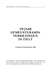 Romain Vanlandschoot – 170 jaar gemeenteraadsverkiezingen in Tielt  1