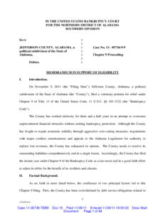 Chapter 9 /  Title 11 /  United States Code / Jefferson County /  Alabama / Bankruptcy in the United States / Bankruptcy / JPMorgan Chase / Alabama / Tax / Investment / Economics / Finance