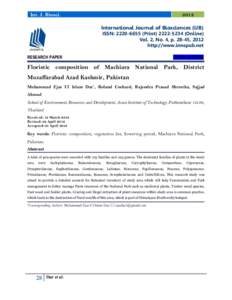 Int. J. BiosciInternational Journal of Biosciences (IJB) ISSN: PrintOnline) Vol. 2, No. 4, p, 2012