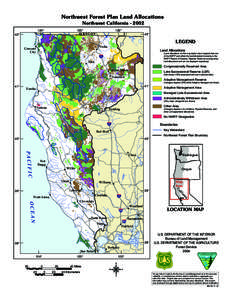 Northwest Forest Plan Land Allocations Northwest California[removed]°  123°