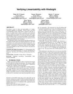 Verifying Linearizability with Hindsight Peter W. O’Hearn Noam Rinetzky  Martin T. Vechev