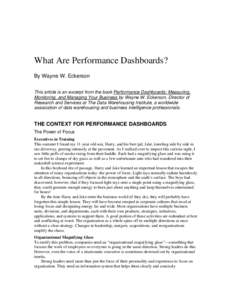 What Are Performance Dashboards