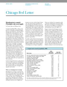 SPECIAL ISSUE  THE FEDERAL RESERVE BANK OF CHICAGO  JULY 2001