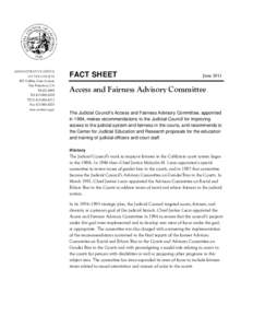 Access and Fairness Advisory Committee Page 1 of 5 ADMINISTRATIVE OFFICE OF THE COURTS