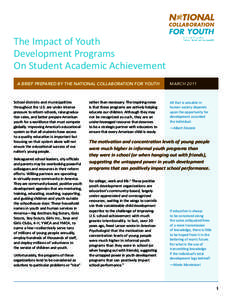 The Impact of Youth Development Programs On Student Academic Achievement`