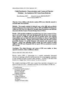 Childhood psychiatric disorders / Oral communication / Neuroscience / Selective mutism / Elective mutism / Social anxiety disorder / Child and adolescent psychiatry / Mental disorder / Muteness / Psychiatry / Abnormal psychology / Anxiety disorders