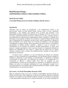 Teoría y crítica de la psicología 3, 324–[removed]ISSN: [removed]Raúl Páramo-Ortega: contribuciones teóricas e intervenciones críticas David Pavón-Cuéllar Universidad Michoacana de San Nicolás de Hidalgo