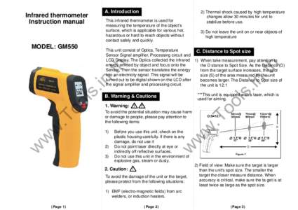 A. Introduction  2) Thermal shock caused by high temperature changes allow 30 minutes for unit to stabilize before use.