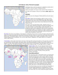 Introduction to Sub-Saharan Africa