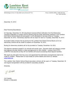 Microsoft Word - Elementary  Parent Letter -Strike Action Dec 18