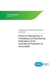 IFAC Board  Policy Statement Exposure Draft June 2013