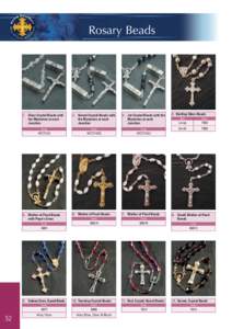 Rosary Beads  1. Clear Crystal Beads with the Mysteries at each Junction