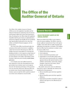 Chapter 7: The Office of the Auditor General of Ontario