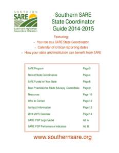 Southern SARE State Coordinator Guide[removed]Featuring: • •