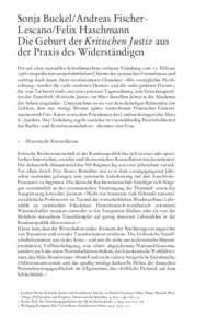 Sonja Buckel/Andreas FischerLescano/Felix Haschmann Die Geburt der Kritischen Justiz aus der Praxis des Widerständigen