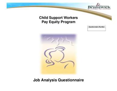 Child Support Workers Pay Equity Program Questionnaire Number Job Analysis Questionnaire