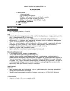 Public health / Health policy / Environmental social science / Health economics / Health education / Health care provider / Chronic obstructive pulmonary disease / Canadian Lung Association / Epidemiology / Health / Medicine / Health promotion