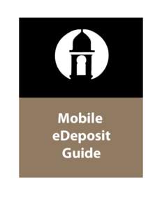 Mobile eDeposit is a product that allows you to deposit a check through the Country Club Bank Mobile Banking App, as long as you have access to a data connection on your mobile device. You can also see a history of depo