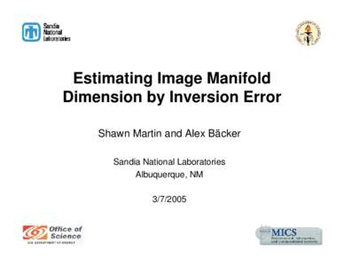 Estimating Manifold Dimension by Inversion