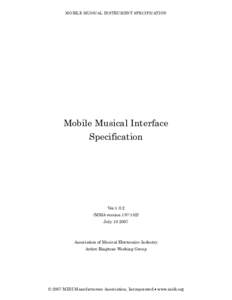 MOBILE MUSICAL INSTRUMENT SPECIFICATION  Mobile Musical Interface Specification  Ver.1.0.2