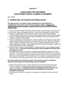 Appendix B  GUIDELINES FOR OBTAINING ELECTRONIC QUOTE & ORDER PLACEMENT Rev[removed]