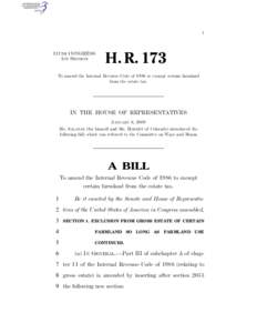 I  111TH CONGRESS 1ST SESSION  H. R. 173