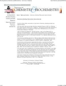 The Department of Chemistry and Biochemistry - University of ...