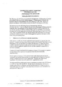 AUSTRALIAN CAPITAL TERRITORY PHARMACY ACT 1931 INSTRUMENT NO. 133 OF 1995 EXPLANATORY STATEMENT The Pharmacy Act[removed]the Act) provides for the registration of pharmacists, to control the practice of pharmacy and for re