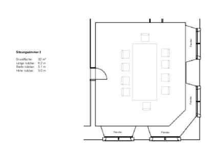 Fenster  Sitzungszimmer 2 32 m2 6.2 m 5.1 m