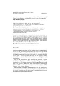 Perception / Mental processes / Neuropsychological assessment / Cognition / Consciousness / Qualia / Sense / Sensory processing disorder / Sensory integration / Mind / Cognitive science / Philosophy of mind