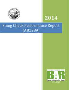 2014 Smog Check Performance Report (AB2289[removed]