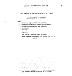 1  JAMAICA INDEPENDENCE ACT, 1962