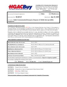 COOPERATIVE PURCHASING PROGRAM Houston-Galveston Area Council of Governments 3555 Timmons, Suite 120, Houston, TXPhone: Fax: www.hgacbuy.org