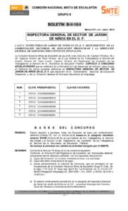 COMISIÓN NACIONAL MIXTA DE ESCALAFÓN GRUPO II BOLETÍN B-II-10/4 México D.F., a 2 – junio